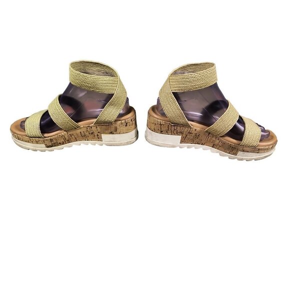 Steve Madden Bandi Khaki Cork Wedge Sandals Band02S1 Women’s Size 7.5M‎ FAIR++ - Picture 4 of 12